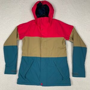 Burton DryRide Snowboard Ski Winter Jacket Womens M Colorblock Full Zip Snow